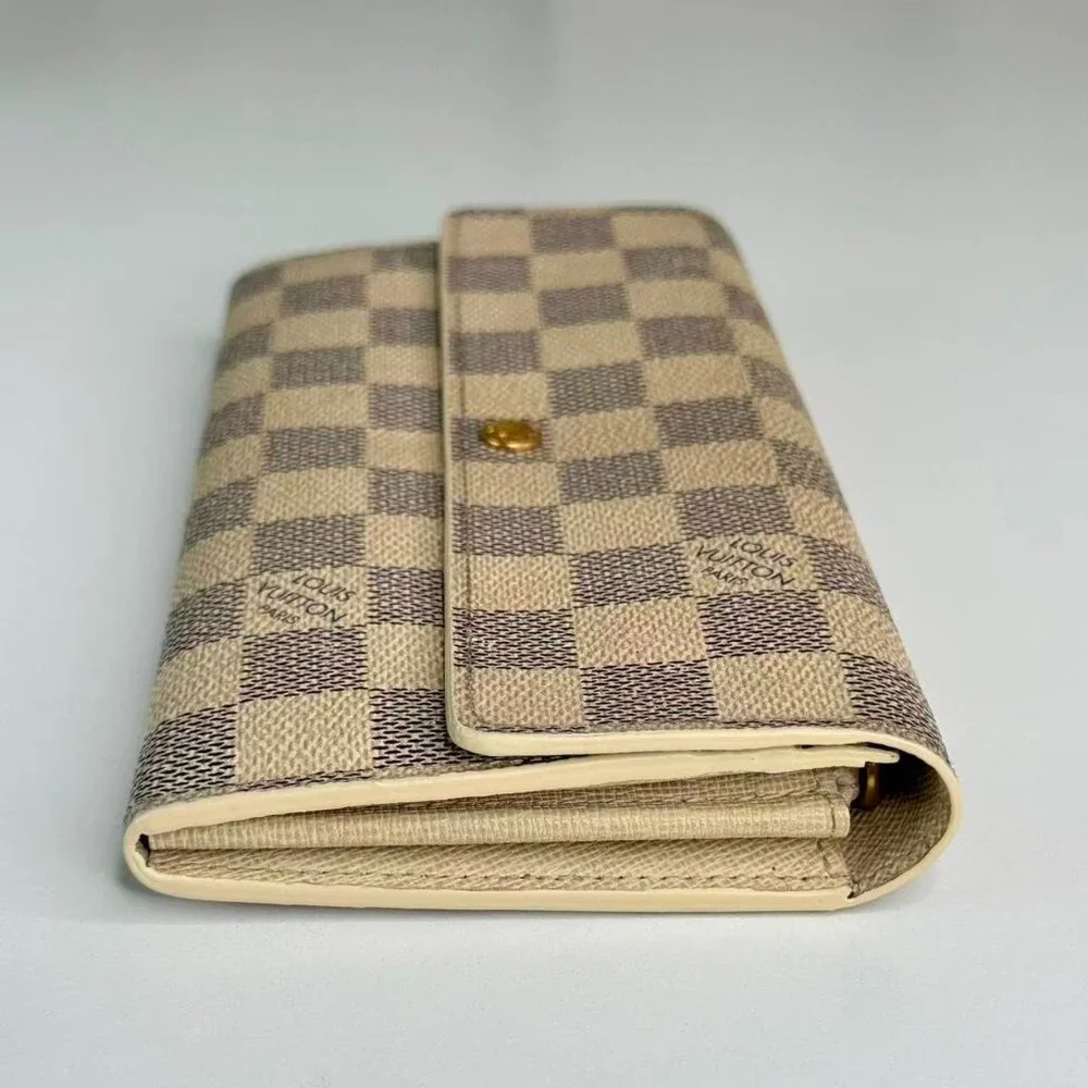 Louis Vuitton Damier Azur Wallet with Classic Checkerboard Design